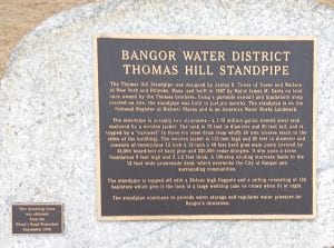 bangor water district thomas hill standpipe bronze tablet